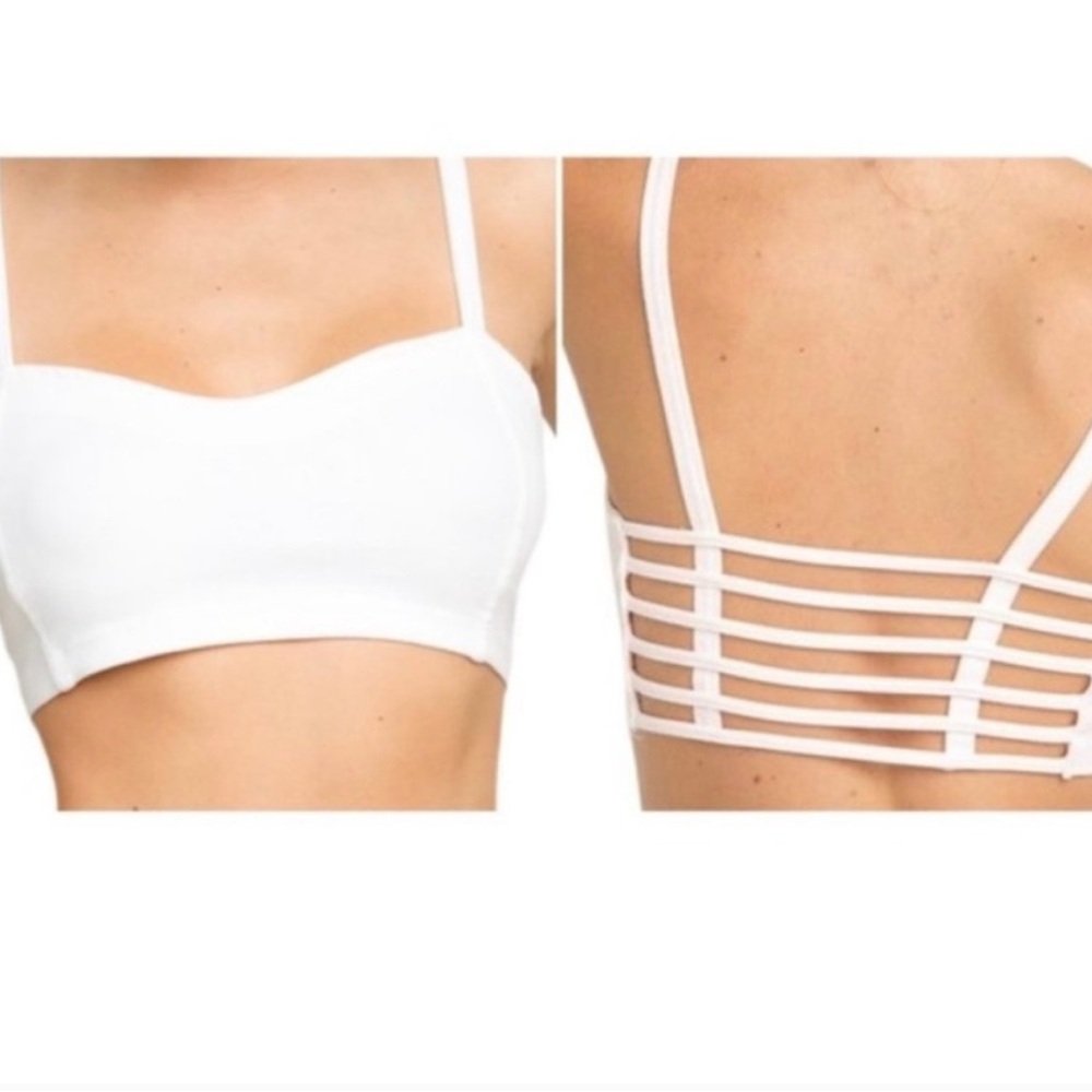 Brandy Melville white caged bralette
